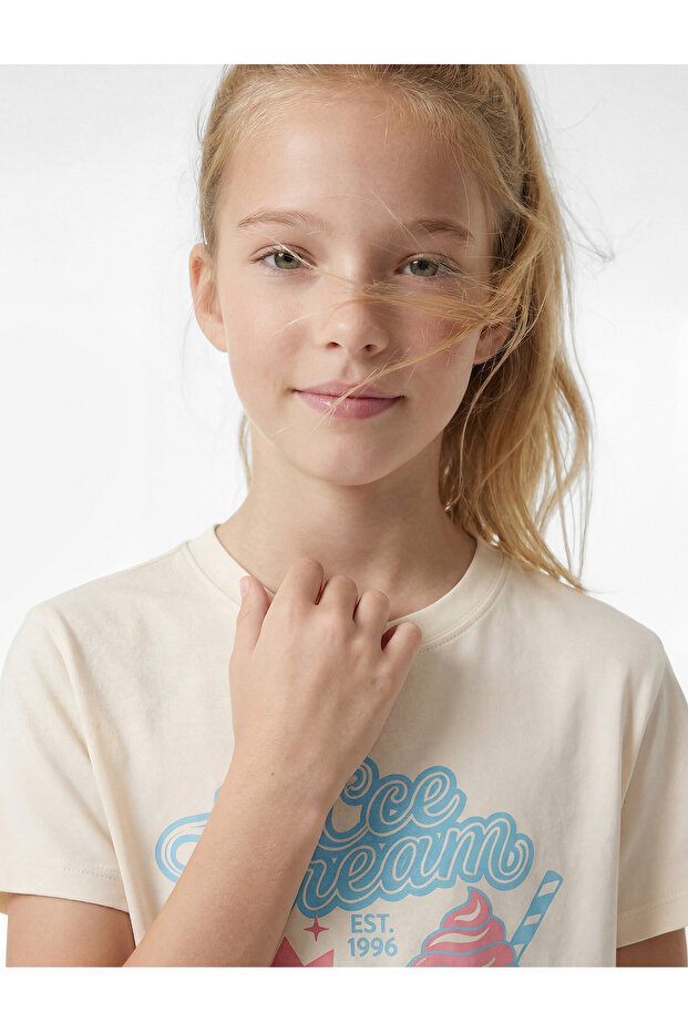 Cotton Short Sleeve Crew Neck Printed T-Shirt