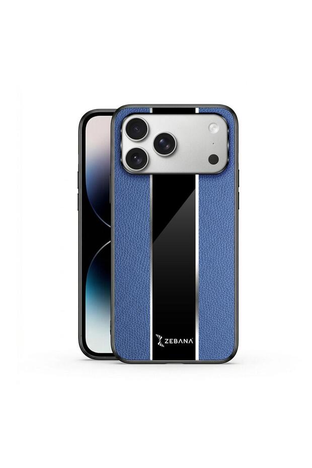 Apple iPhone 18 Pro Compatible Case Premium Leather Case Blue