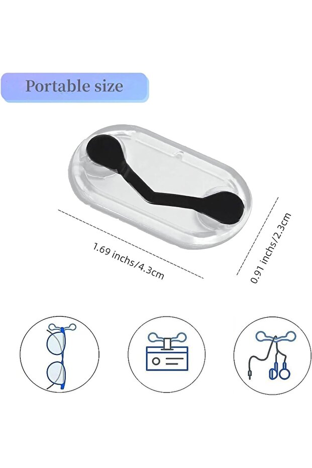 Magnetic Eyeglass Holder,ID Badge Holder,4-Pack,for Clothes,Black Silver