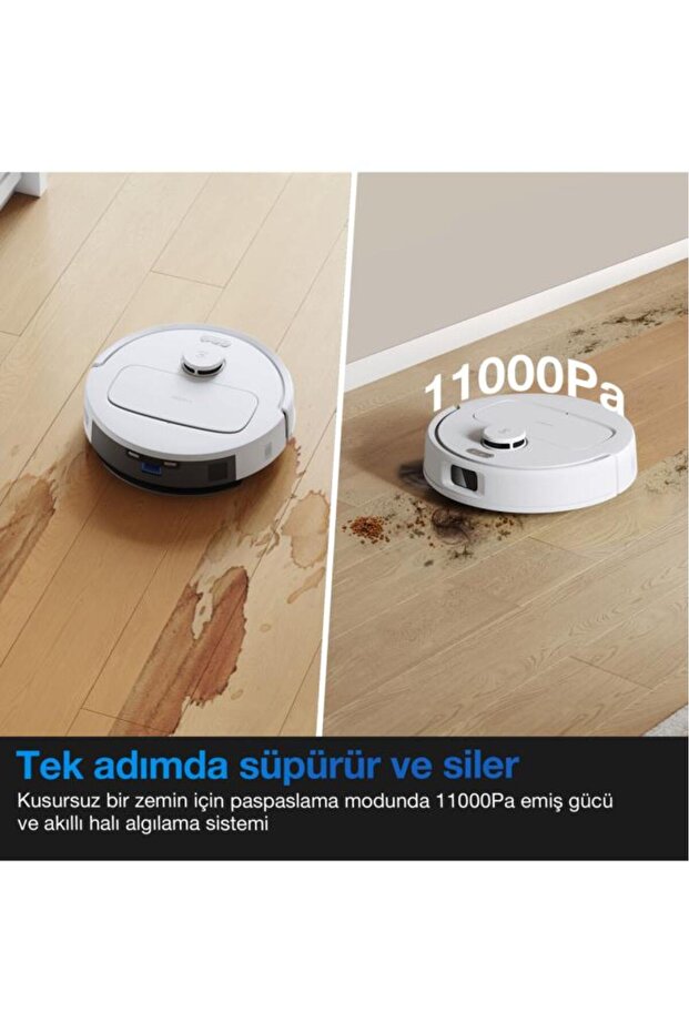 Deebot N20e Plus Robot Süpürge ve Paspas, Otomatik Toz Torbasız Boşaltma İstasyonu, 11000Pa - 5