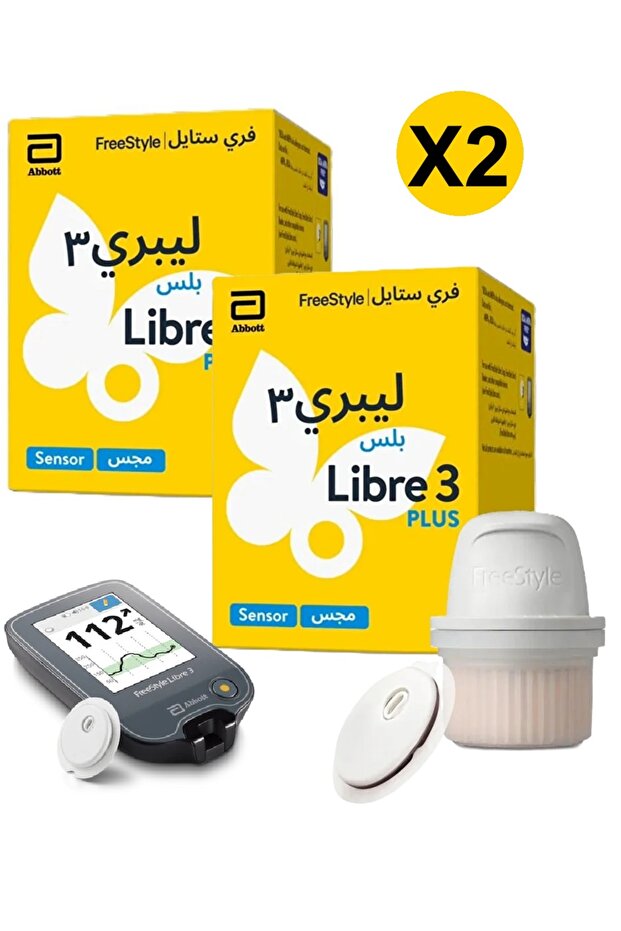 عدد 2 مستشعر فري ستايل ليبري3 بلس نظام فلاش لمراقبة وقياس السكر أحدث تقنيات الاستشعار مدة 15 يوم