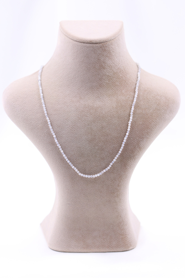 Aquamarine Stone Necklace Natural Stone Faceted Cut 2-3 mm