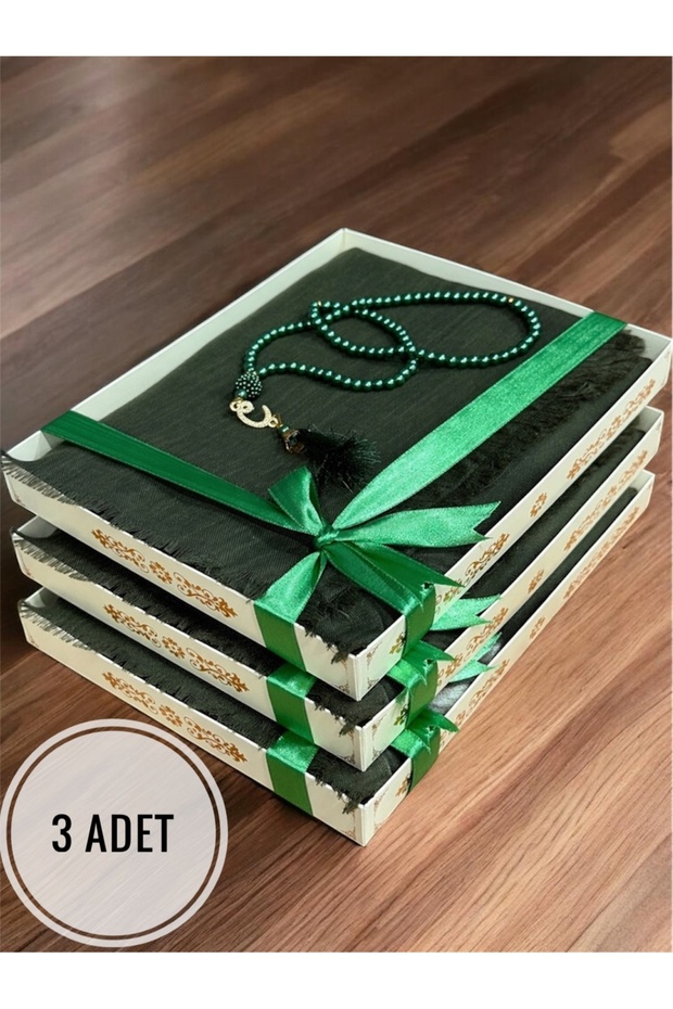 3 Azdet Gift, Dowry, Mevlütlük, Bohçalık, Bridal Package, Flared Prayer Cloth, Prayer Beads Set