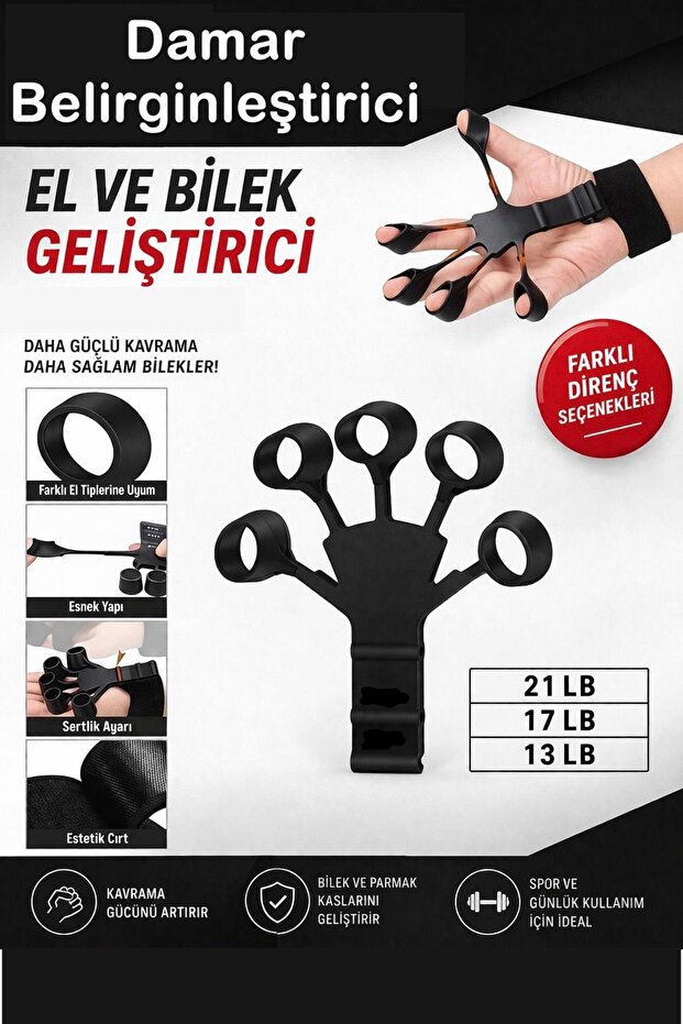 İndirimKap El Bilek Ve Kol Geliştirici Kavrama Güçlendirici Damar Belirginleştirici Parmak Egzersiz Aleti
