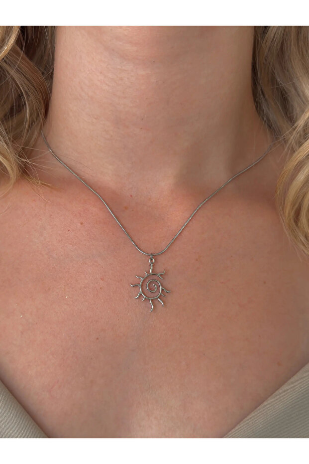 Silver Sun Necklace