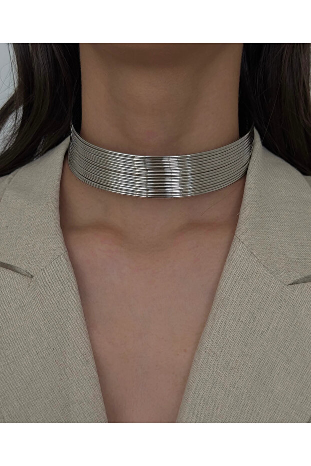 Silver Design Choker
