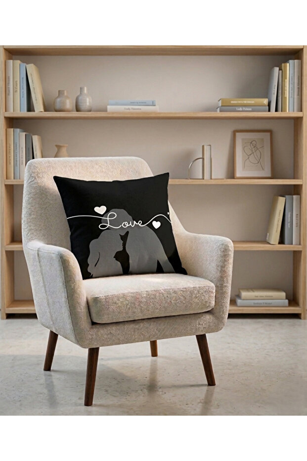غطاء وسادة مكتوب عليه Black Love - غطاء وسادة طباعة رقمية 43x43 سم