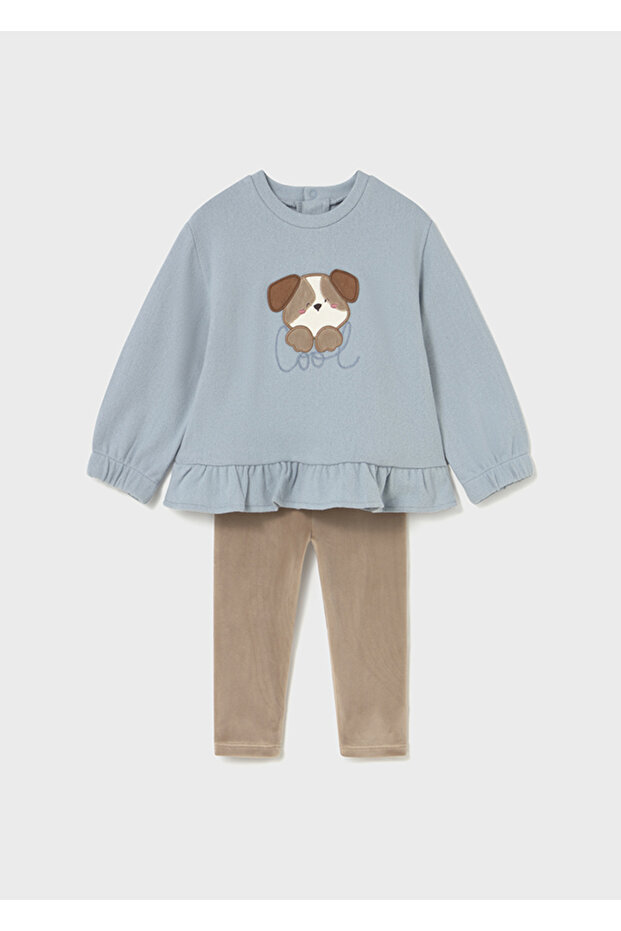1-3 Years Old Girl's 2-Piece Set Brown