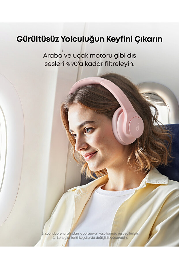 Soundcore Q20i Kulak Üstü Bluetooth Kulaklık, Aktif Gürültü Engelleme, Pembe - A3004 - 2