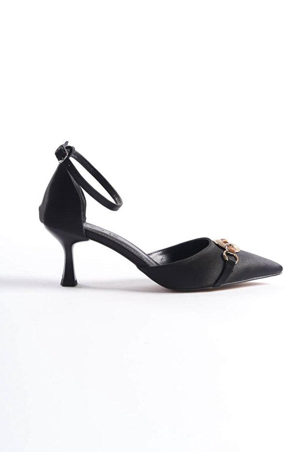 Women's Black Heeled Shoes Tr08Ms28A