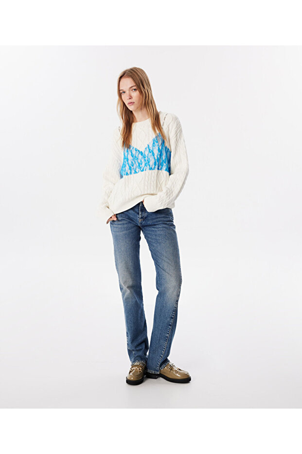 Spitzenmix-Pullover - 2