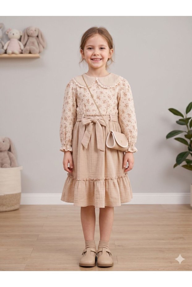 Floral Muslin Girl's Dress
