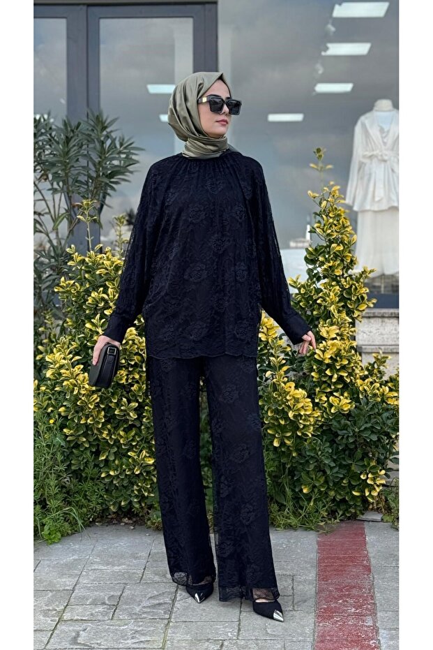 Bat Sleeve Trouser Suit Tk7017
