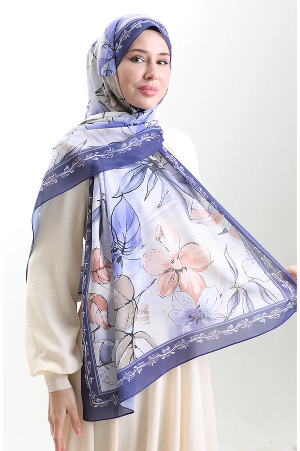 Hanzade french silk shawl 70330-03 purple lilac