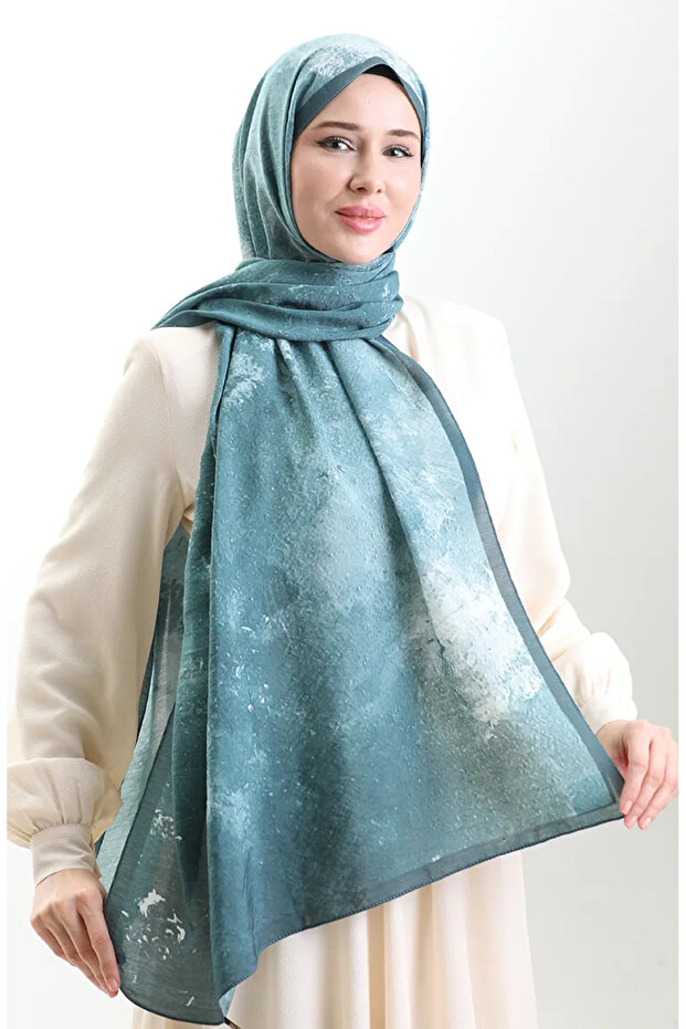 Karaca Natural Fiber Shawl 82010-12 Petrol Blue