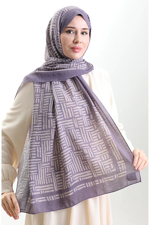 Karaca Natural Fiber Shawl 82008-02 Dark Lilac Stone