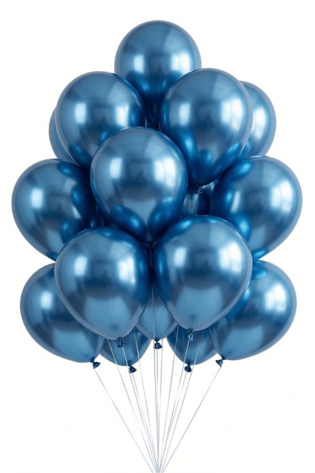 Chrome Blue Balloon Set of 10 Baby Boy Circumcision Baby Shower Birthday Mevlüt Party Decoration