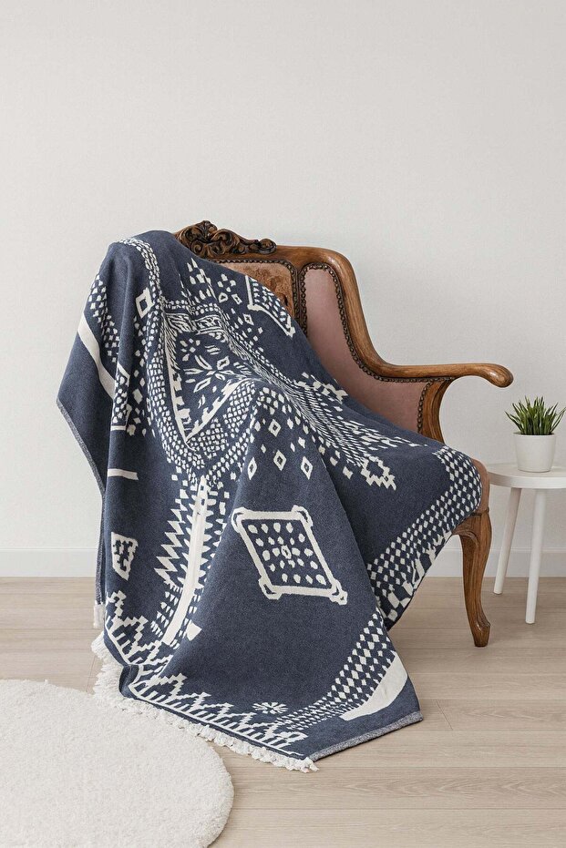 Dante Black,100% Cotton 130X170 cm Tv Blanket