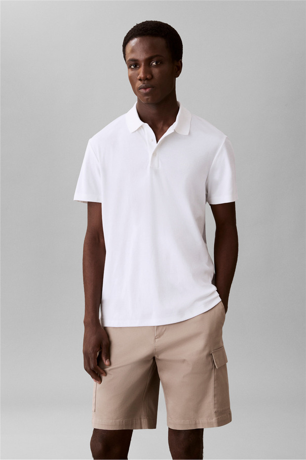 Ss Tech Birdseye Interlock Polo Men's Polo Collar T-Shirt White