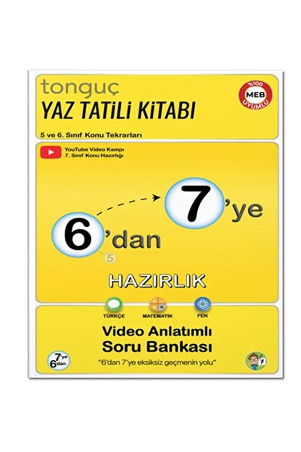 Tonguç Yayınları Tonguç 6'dan 7'ye Hazırlık Soru Bankası maarif model Yeşil Kapak