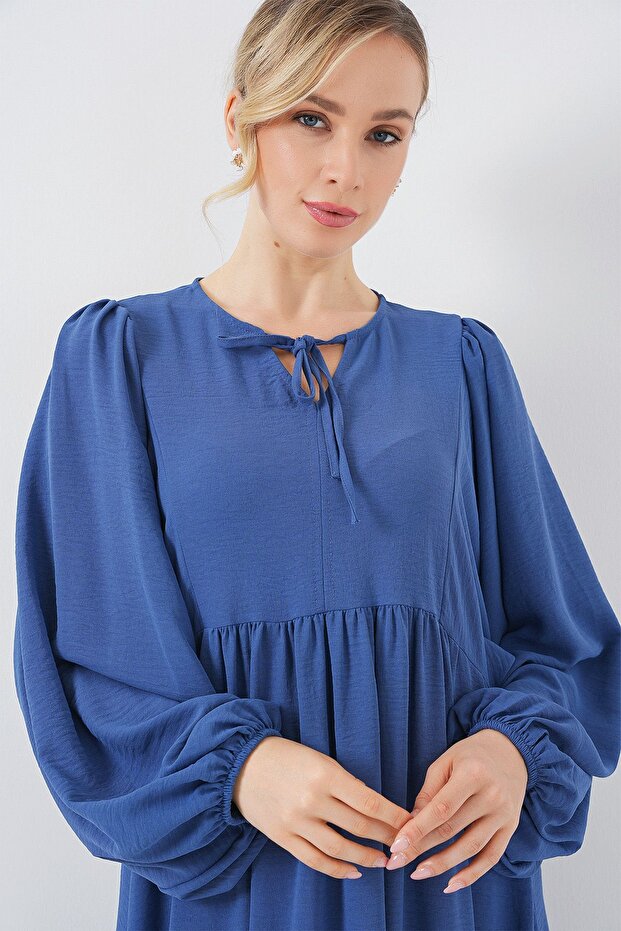 Bdart Buttoned Textile Patterned Max Dress - 4