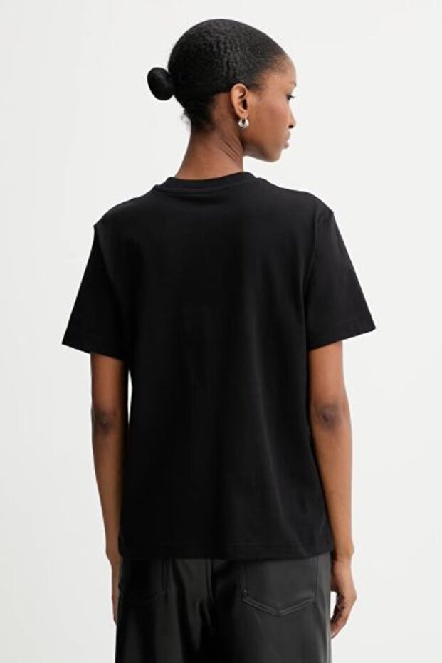 SS 20S Classic Logo Tee Kadın Bisiklet Yaka T-Shirt Siyah - 3