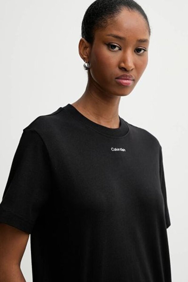 SS 20S Classic Logo Tee Kadın Bisiklet Yaka T-Shirt Siyah - 4