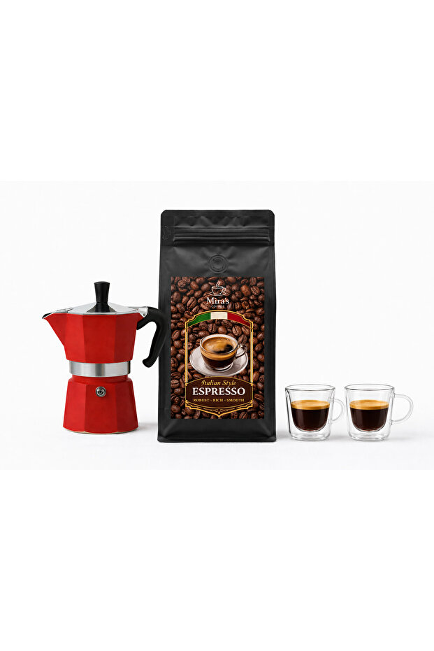 Moka Pot Espresso Starter Set 100ml | 2-Pack 100 ml Cups + Special Espresso Coffee