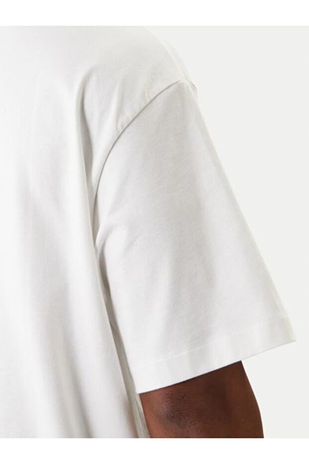 BEYAZ LOGOLU ERKEK T-SHIRT - 5