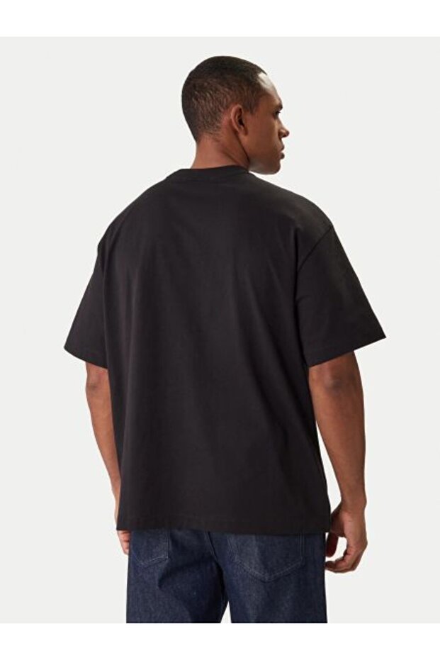 SİYAH LOGOLU ERKEK T-SHIRT - 2