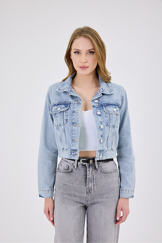 New Season - Snow Washed Bolero Coat