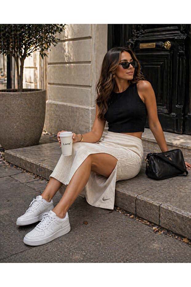 Fustă midi Nike - Crem, M/L - 1