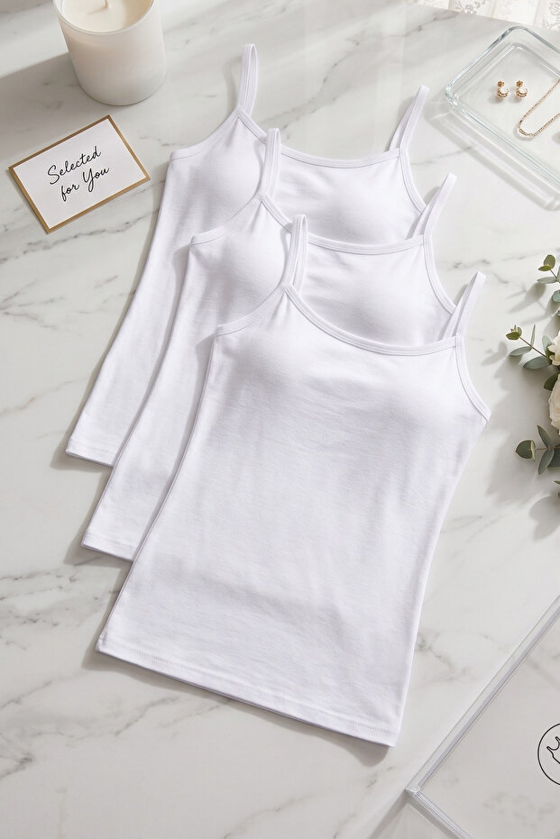 Women's Bamboo 3-Piece String Strap Tank Top – Ultra Soft & Breathable Anti-Sweat Wear
