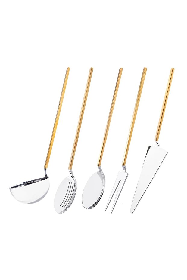 9100 5 Piece Gold Service Set