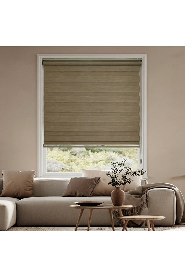 Bambu Zebra Perde Sütlü Kahve - 2