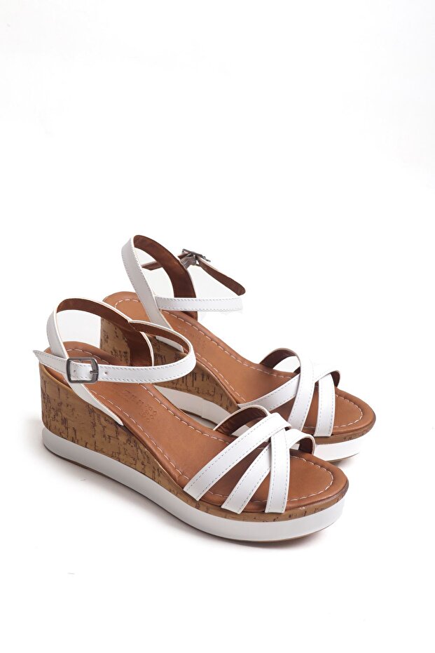 7 cm Wedge Heel Cross Thin Strap Casual Women's Sandals