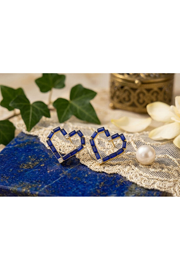Heart Earrings with Stones to Complete Your Elegance