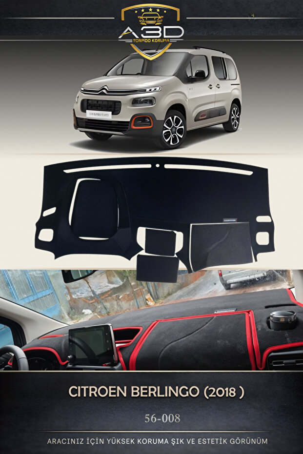 Citroen Berli̇ngo (2018+) Front Chest Panel with Screen Cover and Glove Box Protection Protective Case Cover