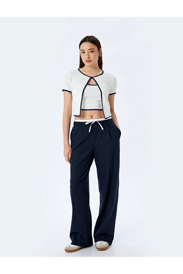 Crew Neck Short Sleeve Basic Crop T-Shirt