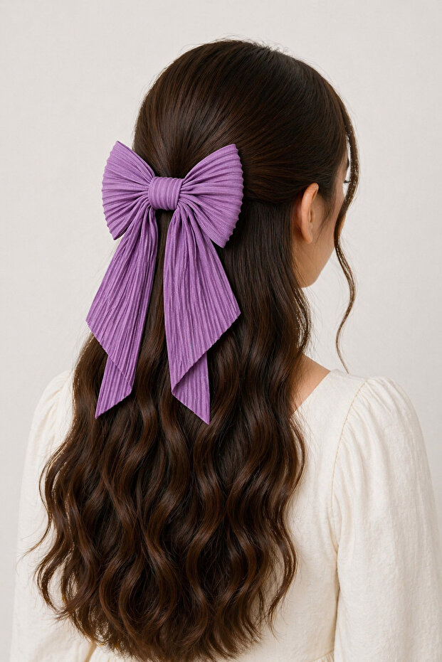 Plain Plain Fabric Colorful Clip Bow Design Hair Clips