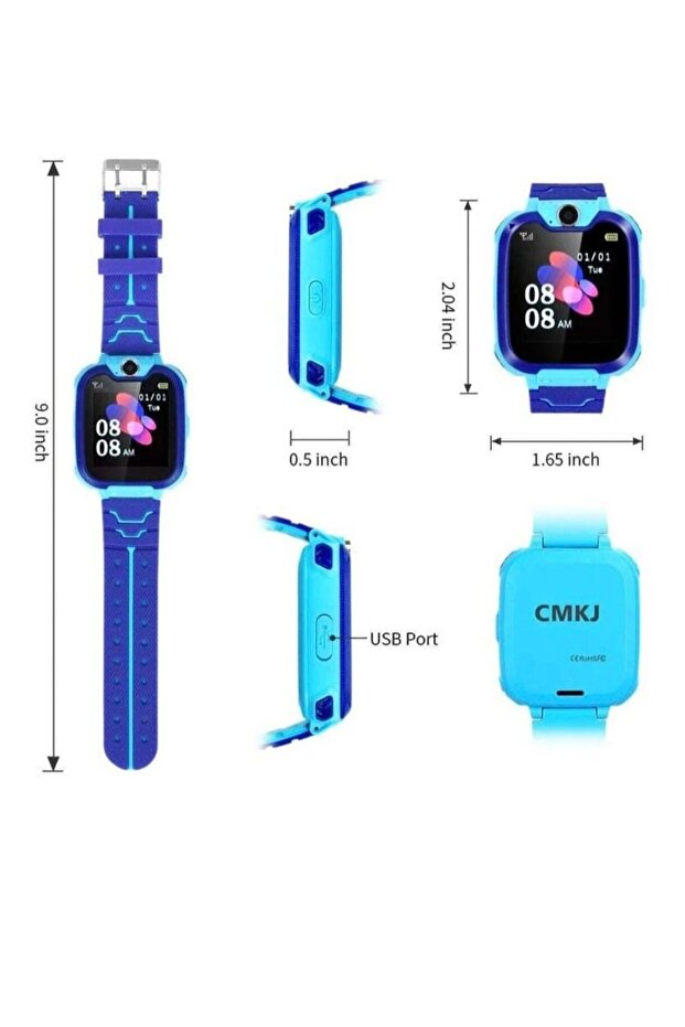 Kids Smart Watch Camera GPS SOS Calling Touch Screen Blue - 3