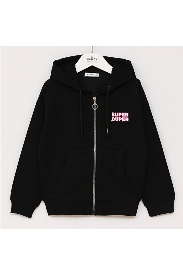 Girl's Long Sleeve Cardigan - 23081 - Black