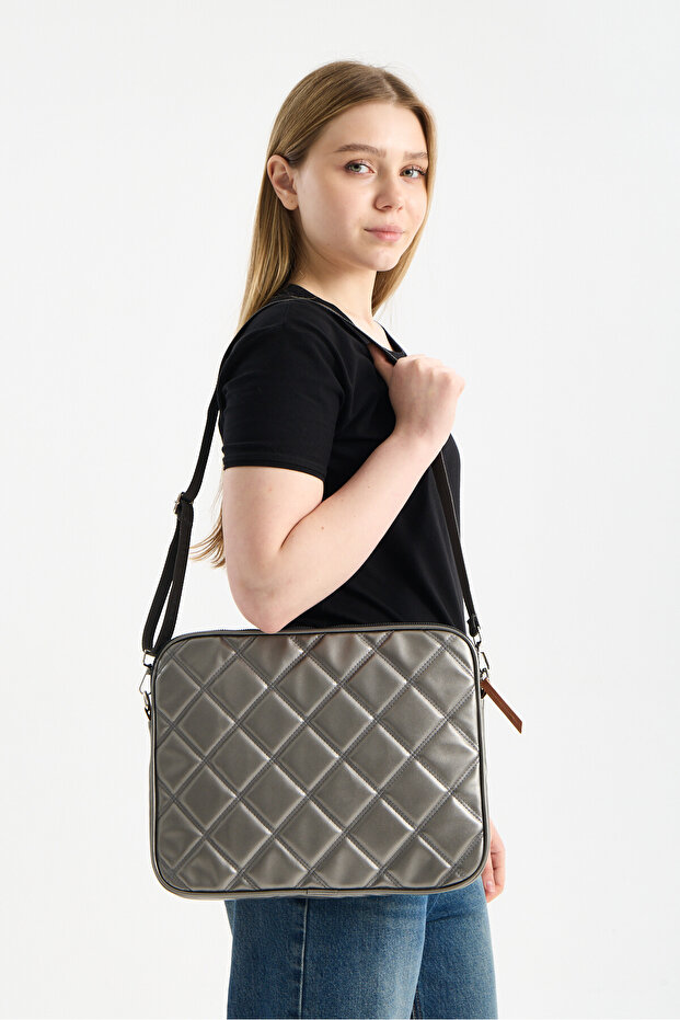 Laptop Bag Is MacBook Air Pro 13 Inch Quilted Leather Caprice Gray