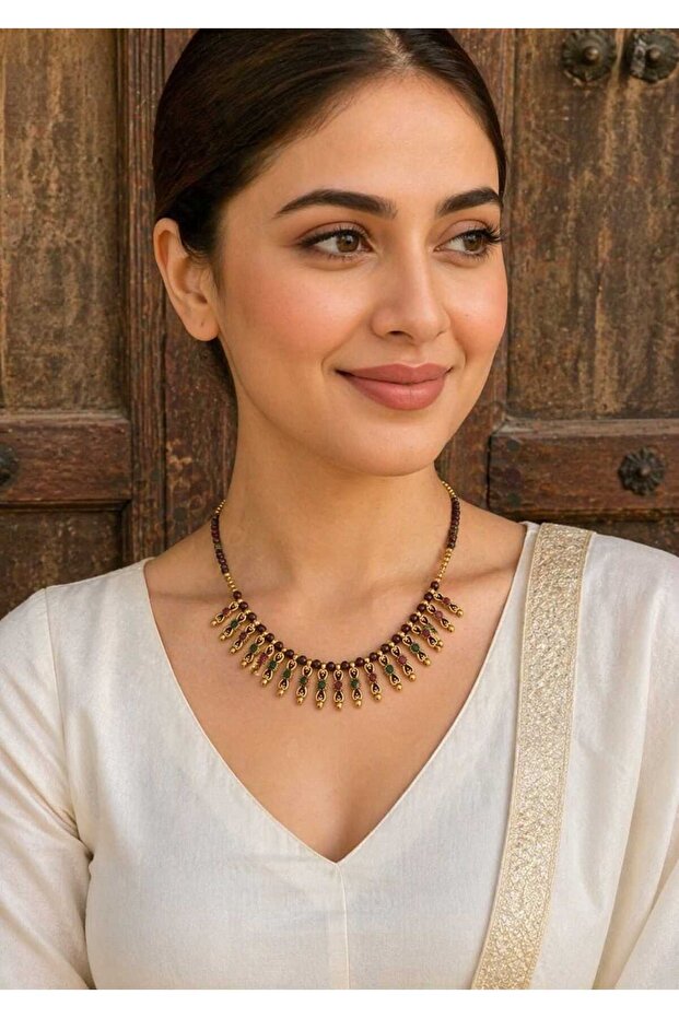 Handmade casting women's short authentic ethnic necklace