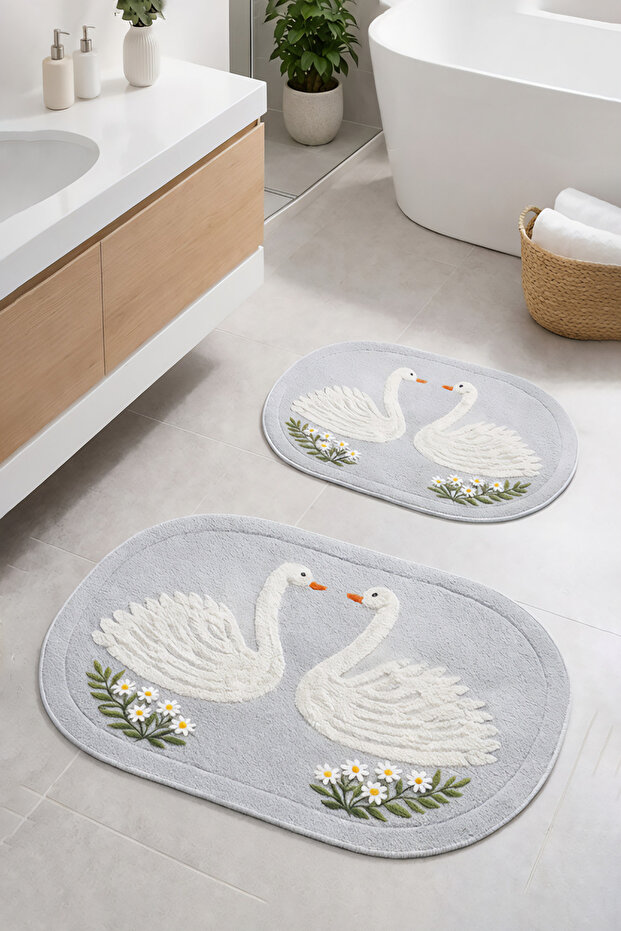 Digital Non-Slip Washable Double Modern Bath Mat Bath Rug Bathroom Decor (40x60+60x90 cm)