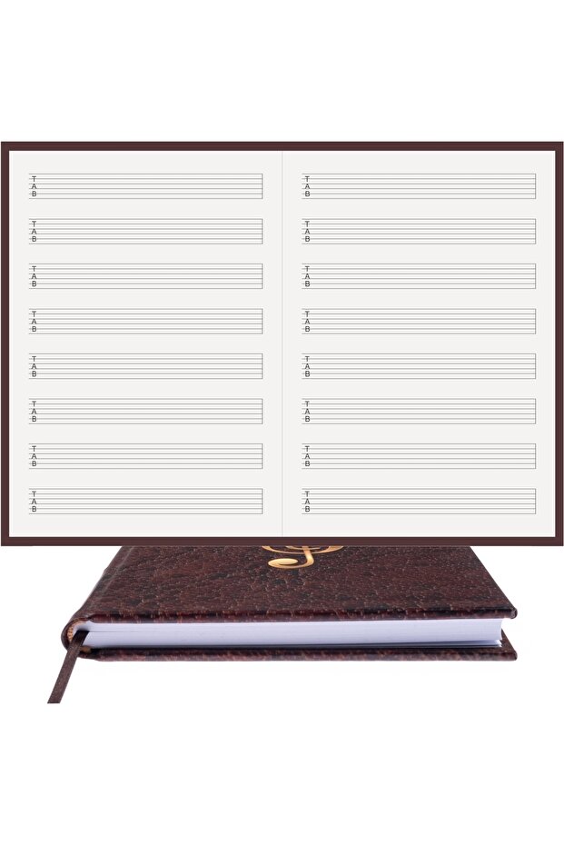 Guitar Notation Notebook (Tab Keyed Right-Hand Notation with Dotted Lines) 100% Handmade, Hand-Sewn - Artistic Binding (A/5)