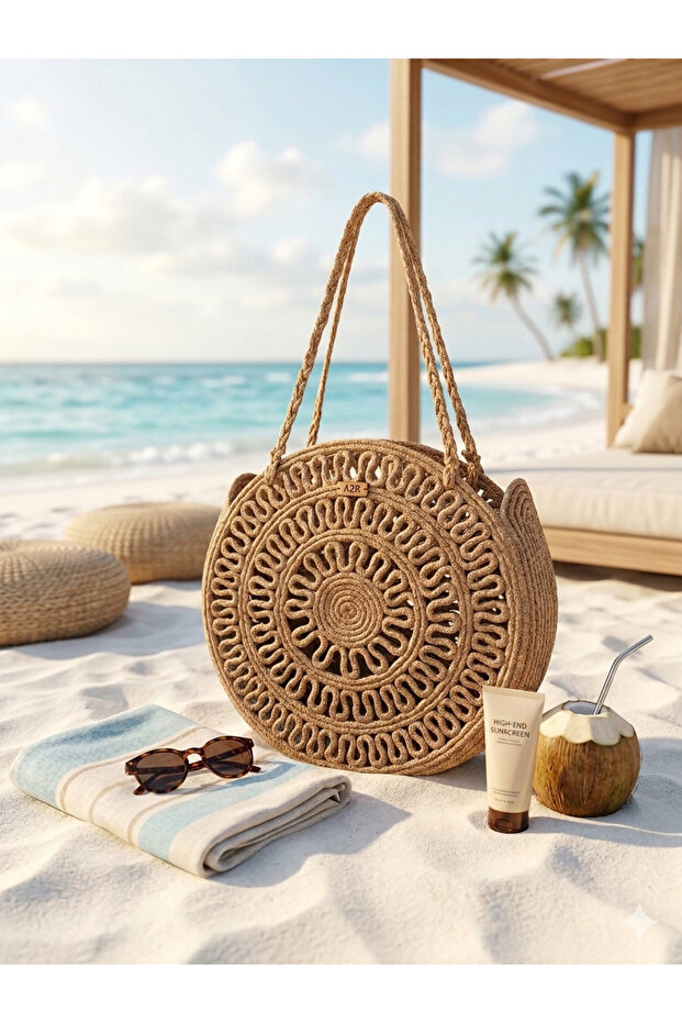 Natural Jute Rope Handmade Straw Beach Bag