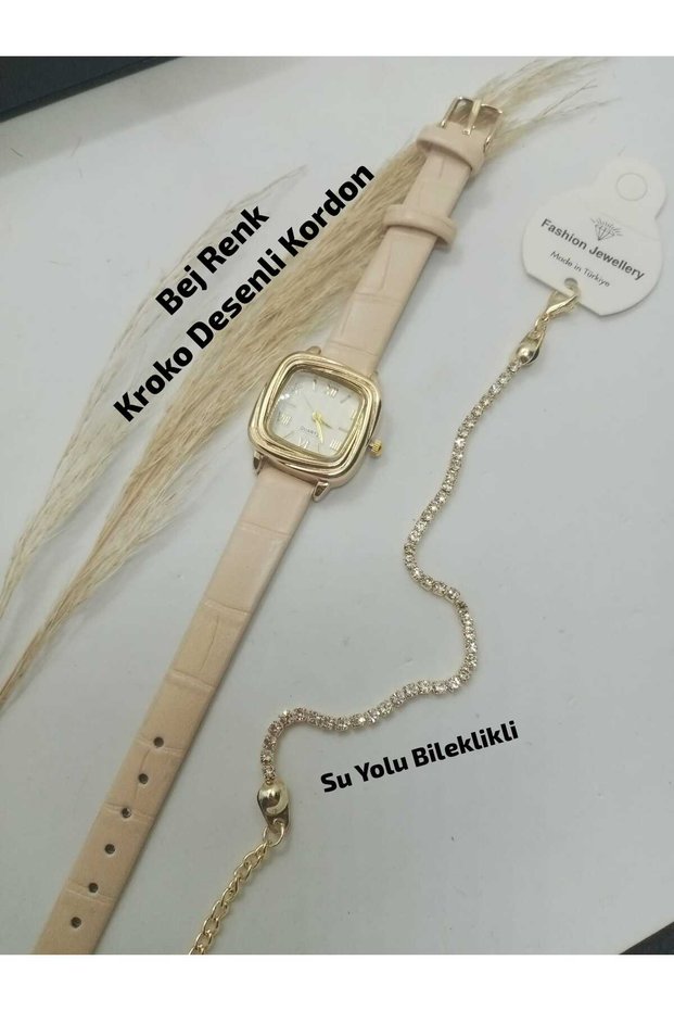Vintage Design - Women's Wristwatch New Fashion Gold Color Case - with Waterway Bracelet