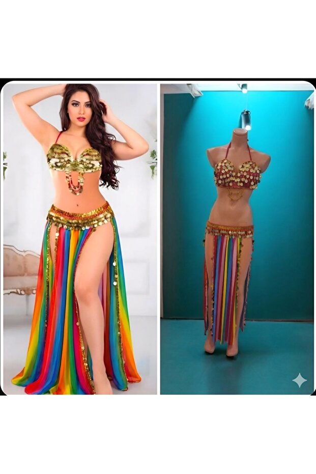 Multi Color Belly Dance Costume