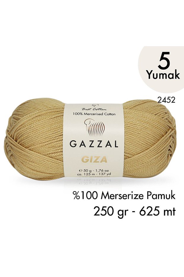 Giza 2452-100% Mercerized Cotton Yarn Summer Knitting Amigurumi - 5 Yumak